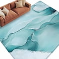 thumbnail image 2 of Turquoise Marble Area Rug 5x8 FT, Non Slip Bedroom Throw Carpet, Modern Abstract Art Texture Watercolor Washable Soft Floor Carpet Non-Shedding Rug for Living Room Nursery Dorm Office, 2 of 9