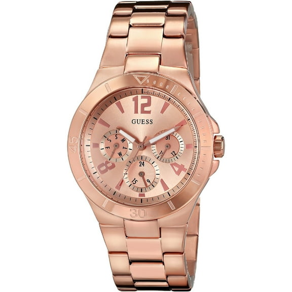 GUESS Women's W14553L1,Dress Elegant,Rose Gold Tone,Multi-function,50m WR