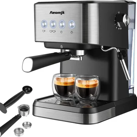20 Bar Espresso Machine Fast Heating Coffee Machine With Milk Steam Frother Wand Semi-Auto Coffee Maker For RV And Home Barista