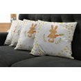 thumbnail image 2 of Ambesonne Funny Throw Pillow Cover 4 Pack, Smiling Rabbit Summer, 18", Multicolor, 2 of 6
