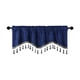 thumbnail image 5 of Cortina de gasa con flecos de color azul sólido, cortinas de ventana con flecos elegantes, 5 of 6