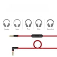 thumbnail image 4 of Replacement Audio Cable Cord Wire, Compatible with Beats Headphones Studio Solo Pro Detox Mixr Executive Pill with in Line Mic and Control (Black), 4 of 10