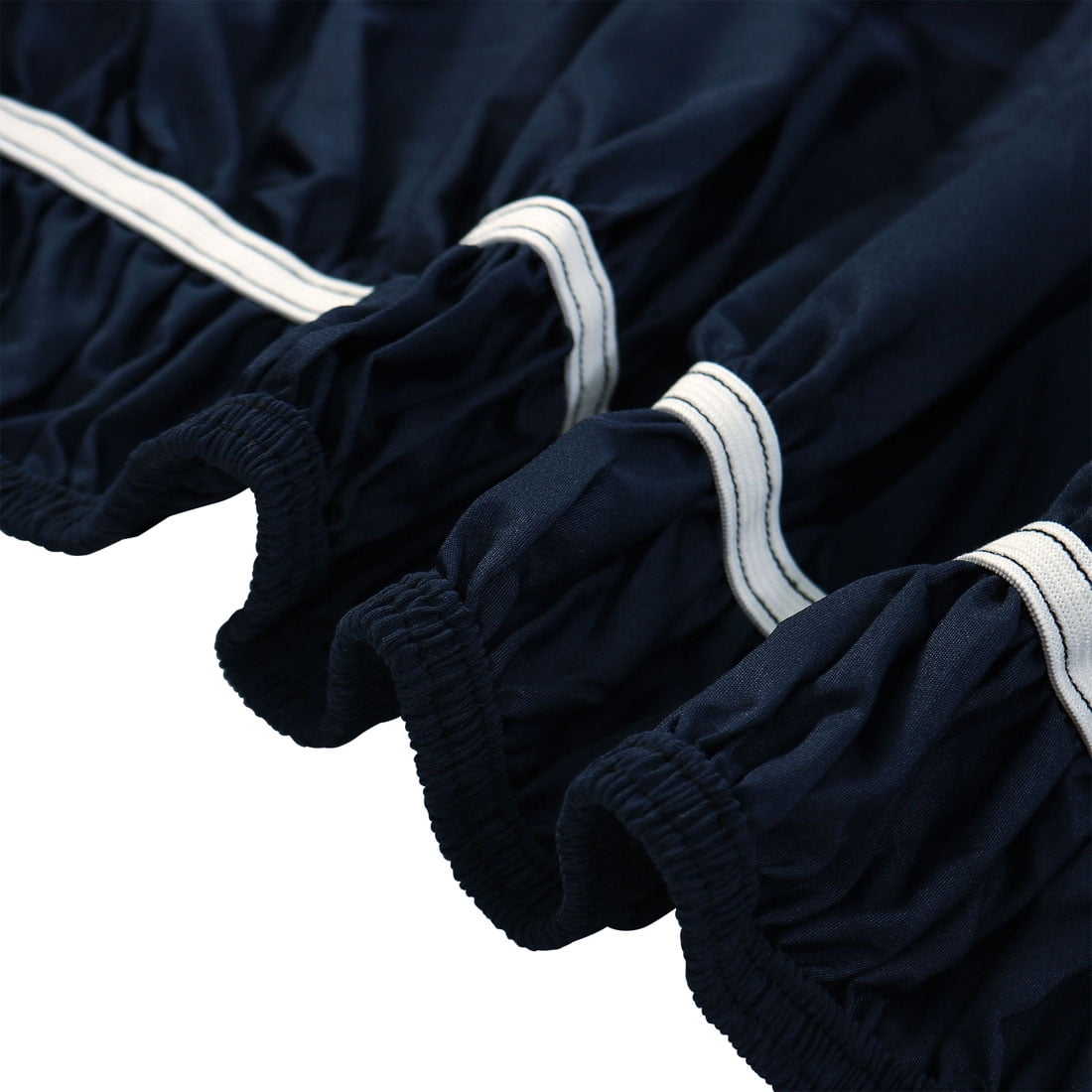 Unique Bargains Elastic Dust Ruffled Bed Skirt with 15" Drop Full Navy Blue