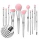 thumbnail image 1 of Professional Makeup Brush Set Luxury 11pcs Silver Glitter Crystal Make Up Brush Kit Vegan Soft Synthetic Hair Foundation Eyeshadow Eyebrow Lip Cosmeti, 1 of 4