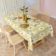 thumbnail image 3 of Beige Daisy Flower White Blooms Pattern Rectangle Tablecloth 60"x120",Waterproof Polyester Rectangle Table Cloth, Wipeable Spillproof Polyester Tablecloth for Dining, Camping, Indoor and Outdoor, 3 of 6