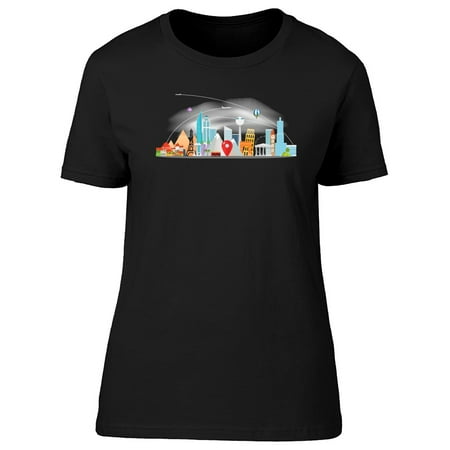 Travel Destinations & Planes Tee Women's -Image by