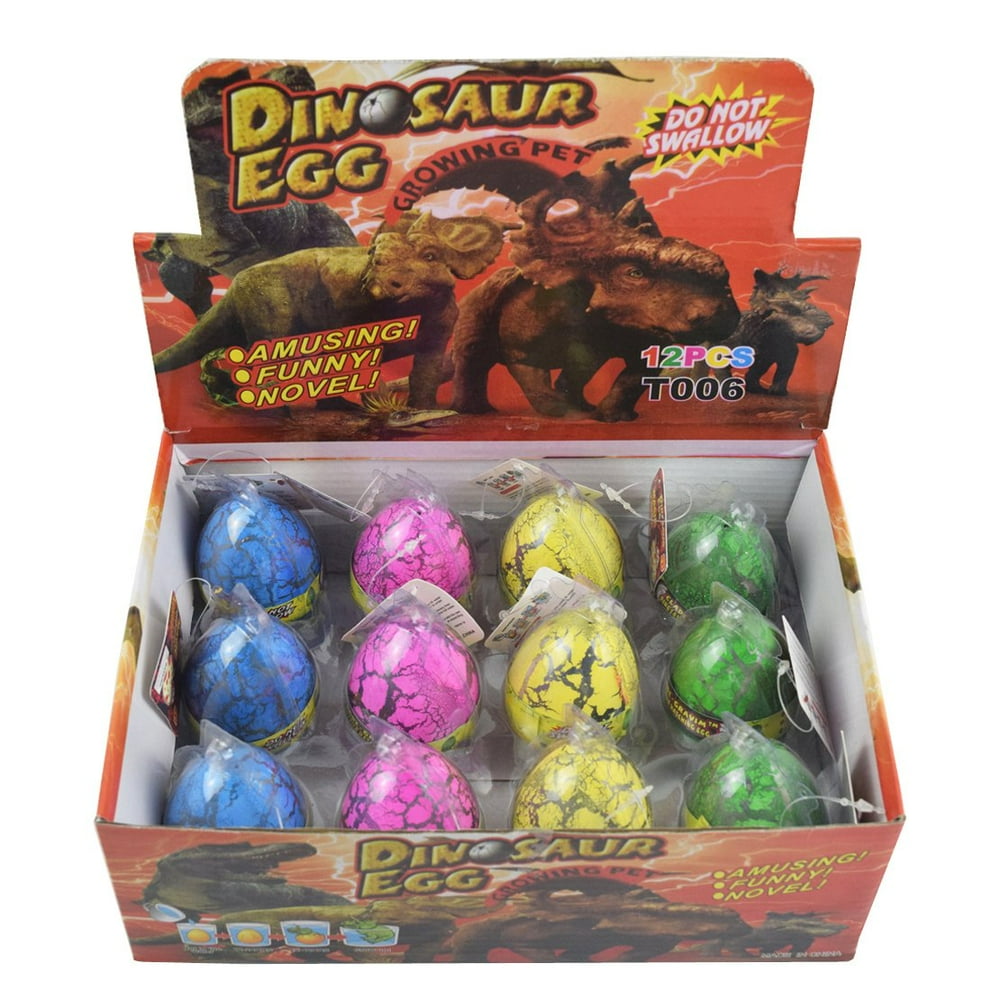 12Pcs Large Dinosaur Hatching Eggs, Novelty Magic Growing Pet Dinosaur Egg in Water, Easter Dino