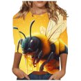 thumbnail image 2 of BLTIBY Bee Shirts for Women 3/4 Length Sleeve Tunic Tops Funny Cute Bee Graphic Tee Blouse Summer Casual Tshirt Ladies Gifts Pullover Tops 2025 Yellow 5 XL, 2 of 5