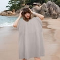 thumbnail image 4 of XSAOP Unisex Microfiber Quick-Dry Bathrobe, Gray ,Surf Microfiber Bathrobe Changing Beach Towel Dry For Swimming Pool With Hood, 4 of 13