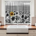 thumbnail image 2 of Ambesonne Modern Long Kitchen Curtains Sunflower Field Black And White A Single Yellow Flower Spring Landscape Individuality Two Panels Drapes With Rod Pocket Room Decor 55"" X 45"" Grey Yellow, 2 of 3