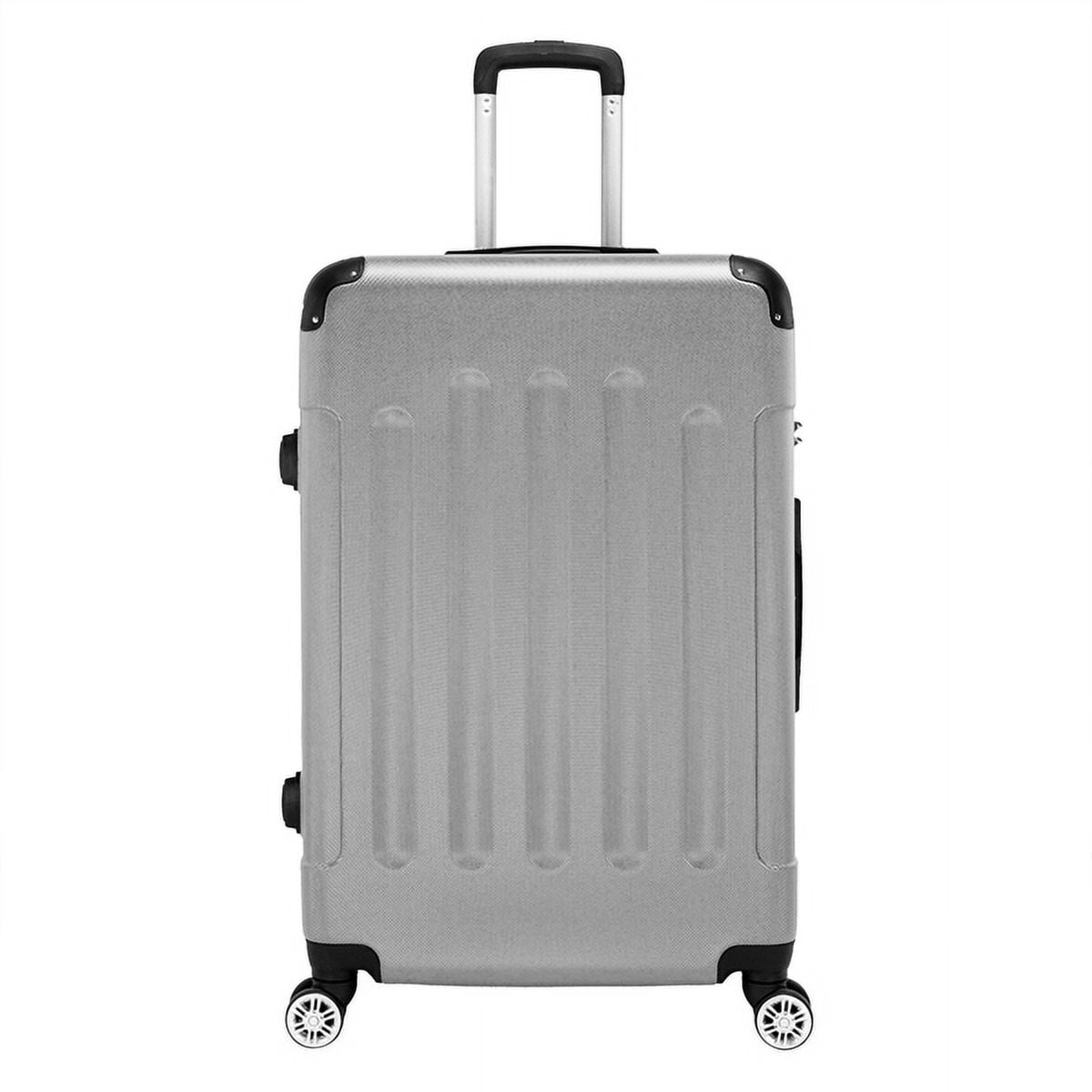 3-Piece Gray ABS Luggage Set - Lightweight Durable Spinner Wheel Suitcases (20"/24"/28") for Travel