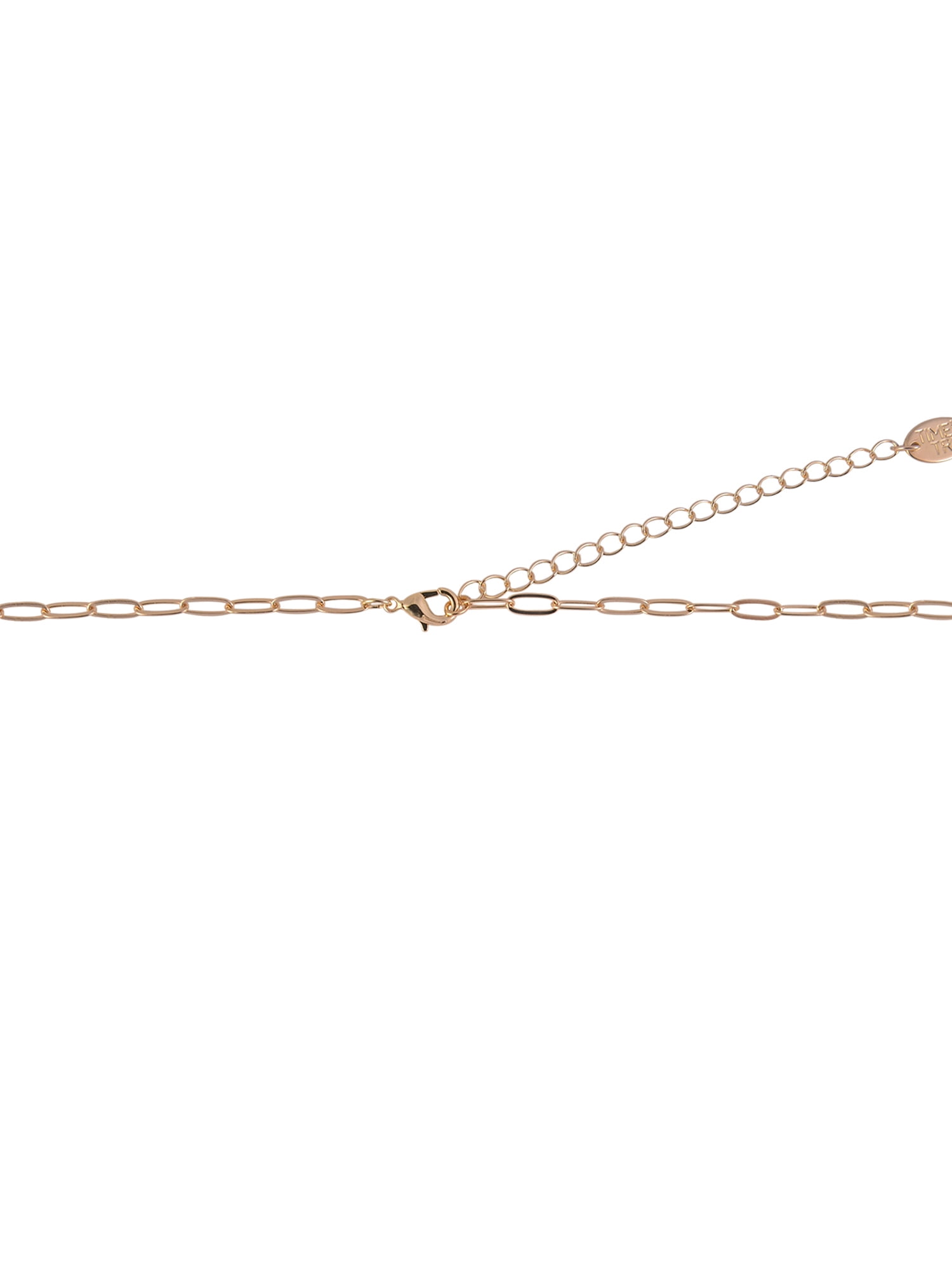 Time and Tru Women's Oval Link Chain Heart with Stone and Inset Constellation "Cancer" Goldtone Reversible Necklace