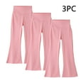 thumbnail image 2 of KyCheLot Girls Flare Leggings 3 Pack High Waist Quick Dry Workout Dance Bootcut Casual Pants 3-15 Years, 2 of 7