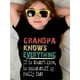thumbnail image 1 of Grandpa Knows Everything Letter Print Creative T-Shirts, Soft & Elastic Comfy Crew Neck Short Sleeve Tee, Girls' Summer Tops, 1 of 7
