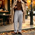 thumbnail image 2 of Mens Baggy Dress Pants Old Money Pleated Casual Wide Leg Slacks Fall Lightweight Comfort Work Business Trouser for Daily Wea Gray M, 2 of 10