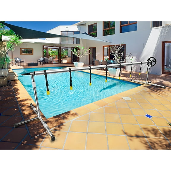 Ktaxon Pool Cover Reel Set, 16ft Solar Cover Aluminum Roller for