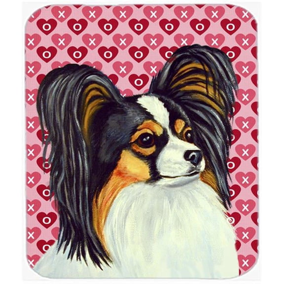Papillon Hearts Love And Valentines Day Portrait Mouse Pad, Hot Pad or Trivet