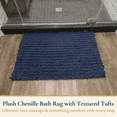 thumbnail image 2 of ComfiTime Bathroom Rugs, 20 x 32 in, 2000GSM Thick Slip-Resistant Chenille Bath Mat for Tub, Shower & Bathroom Floor, Machine Washable, Ultra Absorbent, Small or Long, White, Black, Gray, Blue, Brown, 2 of 9