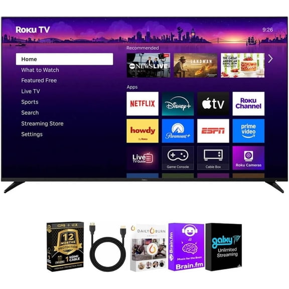 Roku 75R8C5KIT1 75" Class Pro Series 4K QLED Mini LED Smart TV Dolby Vision HDR10 Plus 120Hz Voice Remote HDMI