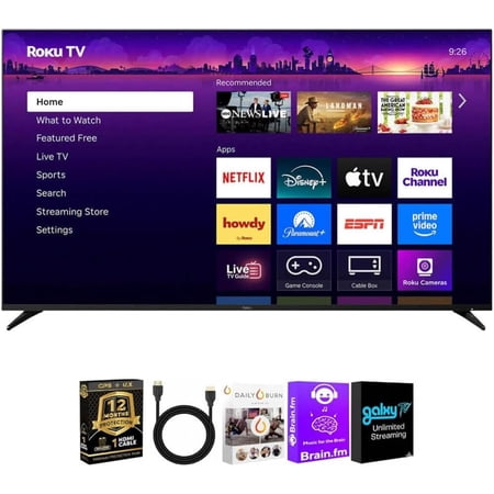Roku 75R8C5KIT1 75" Class Pro Series 4K QLED Mini LED Smart TV Dolby Vision HDR10 Plus 120Hz Voice Remote HDMI