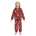 thumbnail image 2 of Fluffy Pajamas Set Fuzzy Winter Warm Pj Sets Pullover Tops and Long Pants Cute Pink Strawberry Pattern X-Small, 2 of 8