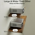 thumbnail image 2 of Wall-Mounted Projector Floating Shelves W/Triangle Rack, 16 Inch Brown Rustic Wood Storage Stand Holder for Router, Modem, DVD Player, TV Box, Game System, Audio, 12" Deep, 2 of 7