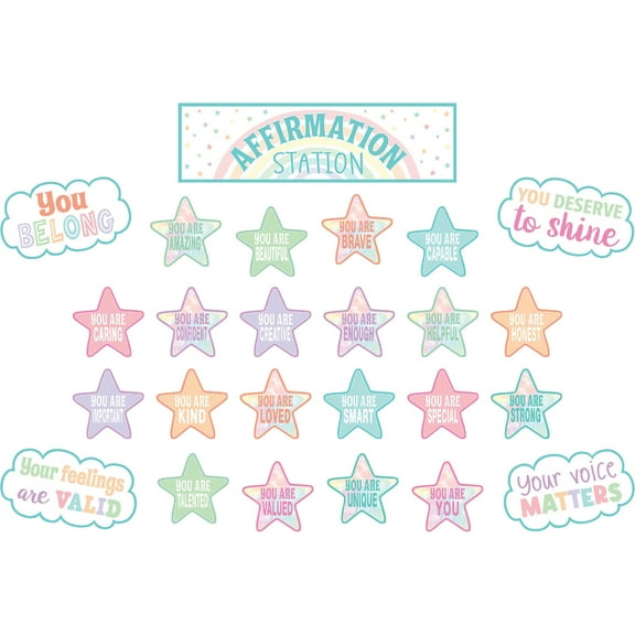 Teacher Created Resources Pastel Pop Positive Affirmations Mini Bulletin Board Set