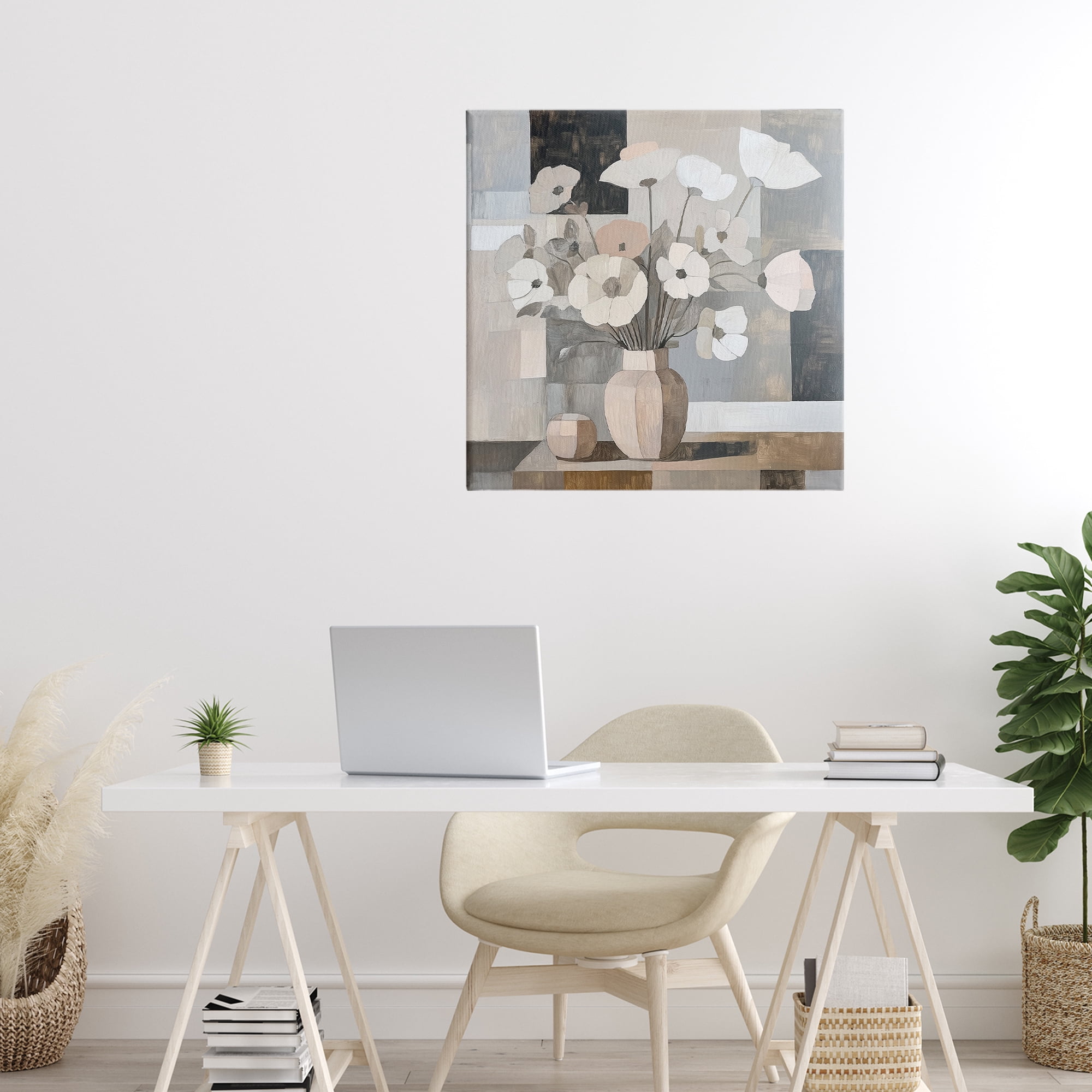 Stupell Industries Muted Pastel Poppies in Cubism Canvas Wall Art, design by Heidi Kuntz