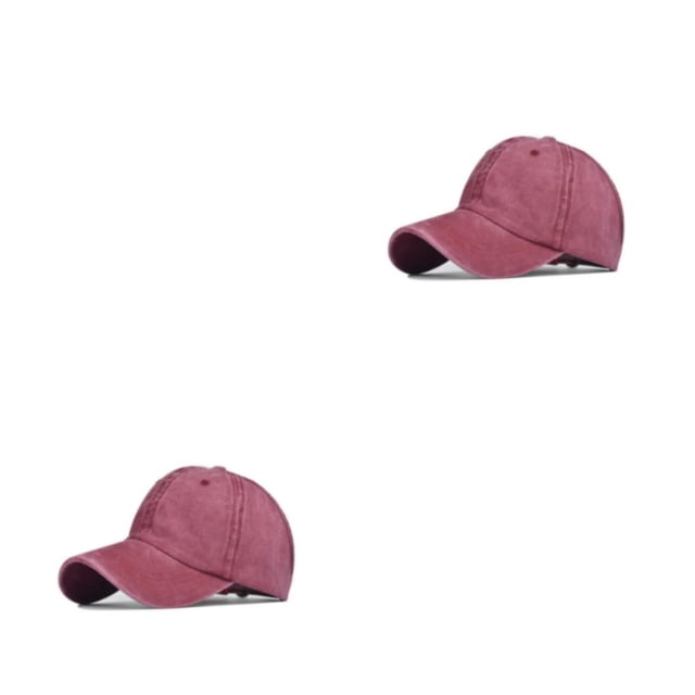 Gorra de béisbol Minnieouse para mujer con cola de caballo color Vino rojo 2piezas