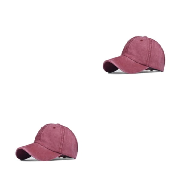 Gorra de béisbol Minnieouse para mujer con cola de caballo color Vino rojo 2piezas