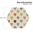thumbnail image 2 of Lsque Heart Polka Dot Pattern 4" Drink Coasters Set of 4, PVC Leather Absorbent Coasters, Table Coaster Set Decorative Coffee Cup Coasters Housewarming Gift -Hexagon, 2 of 6