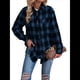 thumbnail image 2 of Camisas de Franela con Botones para Mujer, Camisas A Cuadros de Larga, Blusa Informal de Negocios Azul S, 2 of 7