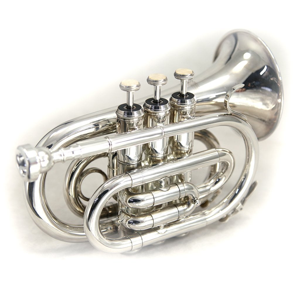 Sky Nickel Bb Pocket Trumpet with Case, Cloth, Gloves and Valve Oil