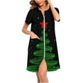 thumbnail image 2 of Wowcloth Woman's Christmas Homewear, Relaxed Fit with Short Sleeves, Cozy Sleepwear Dress for Holiday and Home Relaxation, 2 of 8