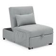 thumbnail image 4 of Convertible Sofa Chair Bed, 3-in-1 Multi-Functional Sleeper Chair Bed, Adjustable Backrest Recliner with Pillow for Living Room Bedroom Apartment Small Space, Gray, 4 of 7