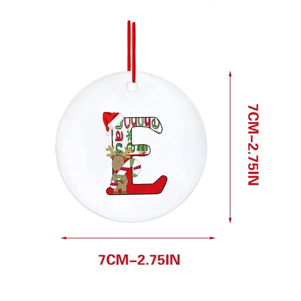 Decoraciones Del Árbol de Navidad con 26 Letras Del Alfabeto, Rojo Acrílico Fawn Colgante Ornamentos para el Hogar, Decoración Personalizada Del Árbol de Navidad para la Temporada de Vacaciones