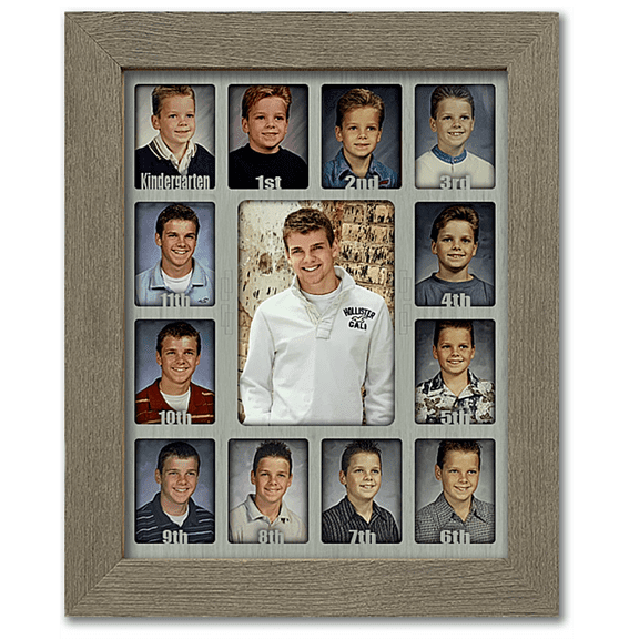 School Years Picture Frame Collage - Non Personalized - Kindergarten to Graduation - Clockwise - 11x14