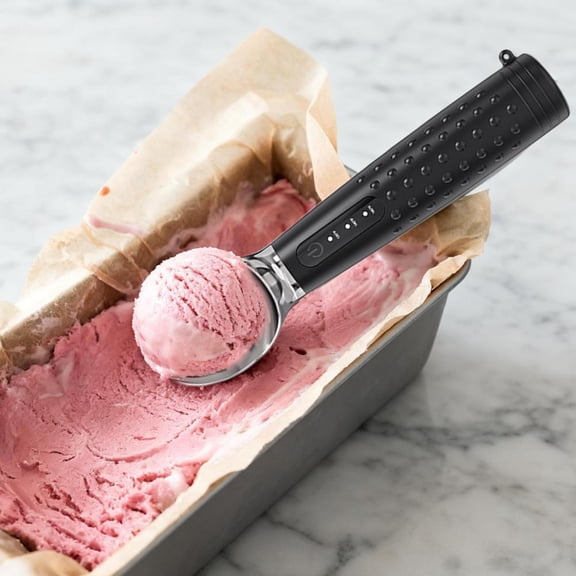 1 PC Heated Ice Cream Scoop Rechargeable, Electric Ice Cream Scooper with 3-Temp Settings, LED Display & IPX6 Waterproof, Ergonomic Silicone Handle, House Warming Gifts forWomen Men Friend
