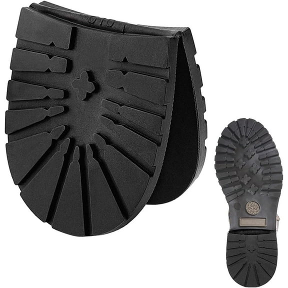 Shoe Replacement Rubber Out Sole Durable Rubber Half Sole Repair Sole Pad Anti-Slip Shoe Soles for Leather Shoes Sports Shoes Hiking Boots Black Heel Soles