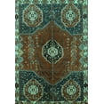 thumbnail image 1 of Ahgly Company Machine Washable Indoor Rectangle Persian Turquoise Blue Traditional Area Rugs, 5' x 8', 1 of 4