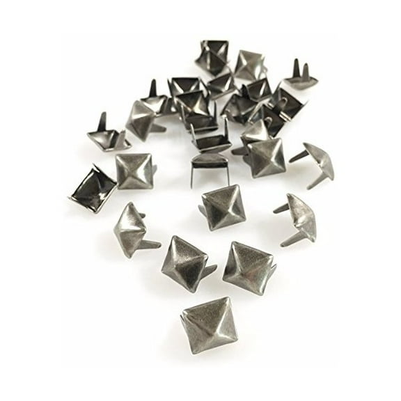 Dangerous Threads Nailheads Spots Studs 2 Prong 3/8" Square; Steel with Antique Nickel Finish; 100 Pcs