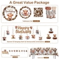 thumbnail image 5 of Morabloomy Brown Cow Birthday Decorations Tableware, 197 Pcs Western Farm Animals Set Serves 25 Guests, 5 of 8