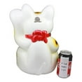 thumbnail image 4 of Japanese Lucky Charm White Beckoning Cat Maneki Neko Money Bank Statue 12.5"H, 4 of 6