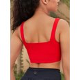 thumbnail image 5 of Charmo Wider Straps Square Neck Sporty Bikini Top, Size XL, Red (Women's), 5 of 7