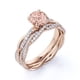 thumbnail image 3 of JeenMata Anillo de Bodas Nupcial de 1,75 Quilates con Morganita y Moissanita de Corte Redondo Engastado con Anillo de Compromiso y Alianza de Boda en Oro de 18 K sobre Plata, 3 of 5