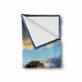 thumbnail image 2 of Hot Air Balloon Soft Flannel Fleece Blanket, Spring Lavender Field at Sunrise Various Air Vehicle on Sky Print, Cozy Plush for Indoor and Outdoor Use, 50" x 60", Blue and Pale Blue, by Ambesonne, 2 of 6