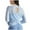 Light Blue, variant on Ahdbta Long Sleeve Workout Shirts for Women Lightweight Gym Athletic Yoga Tops Criss Cross Open Back Running T-Shirt