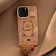 thumbnail image 5 of Autumn and winter suede suitable for 16promax Apple mobile phone case iphone15 west highland puppy 14 plush rope 13 soft, 5 of 6