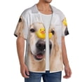 thumbnail image 2 of Fuzoiu The Dog Is Sitting In A Bubble Bath Print Men's Casual Short,Men's Short Sleeve Shirt,Mens Casual Button Down Shirts,Cuban Collar Summer Shirt for Beach, Vacation, and Outdoor Activities-Small, 2 of 5