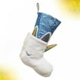 thumbnail image 3 of Bolsa de regalo de unicornio de 1 pieza, adorable bolsa de dulces, bolsa de frutas, divertida bolsa de calcetines para niños de Navidad (azul), 3 of 5